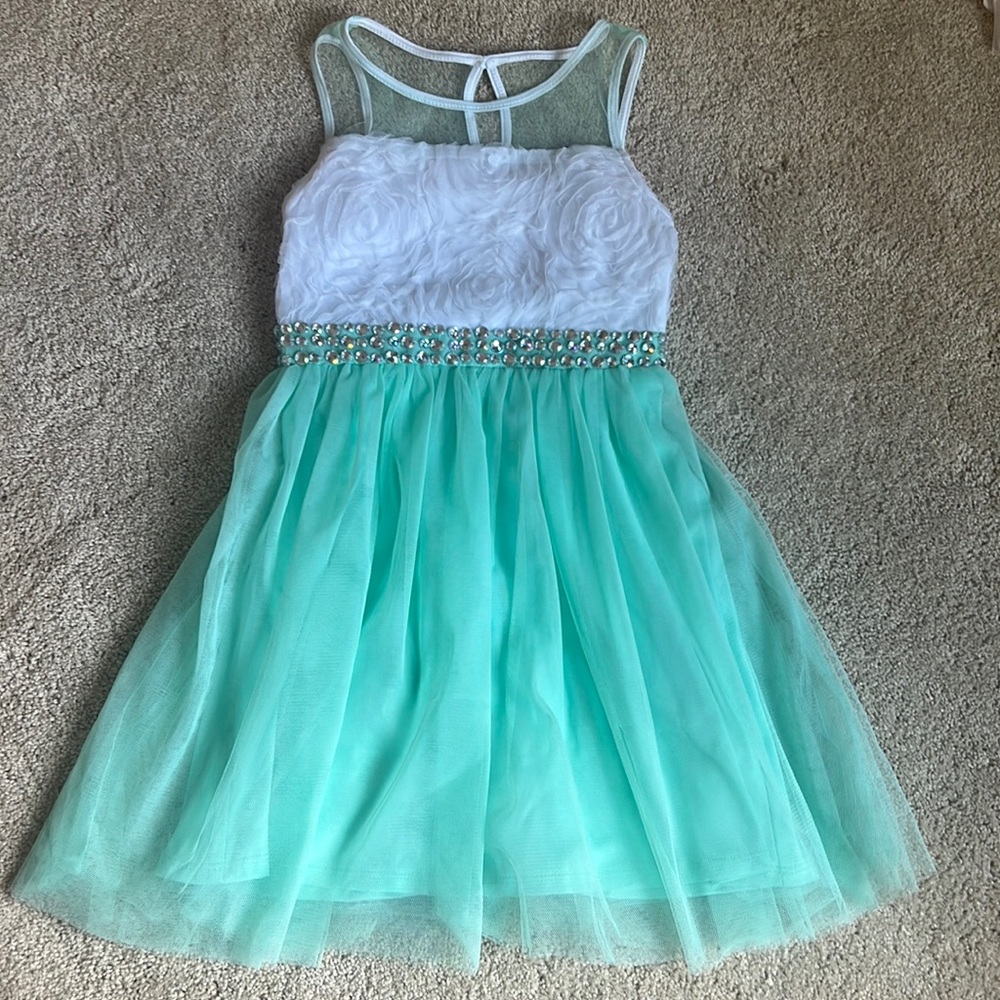 MY MICHELLE girls formal teal dress